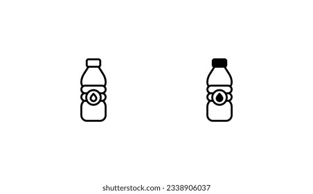 Water Bottle icon design with white background stock illustration