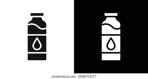 Water bottle icon Flat fill set collection