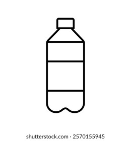 Water bottle icon Flat outline Collection in Black and white background
