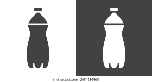 Water bottle icon Flat set in black and white color outline vector