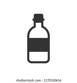 Water bottle icon in flat style. Plastic soda bottle vector illustration on white isolated background. Liquid water business concept.