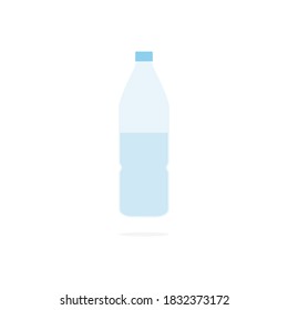 Icono de botella de agua en estilo plano. Ilustración del recipiente de plástico azul vectorial aislada en fondo blanco.