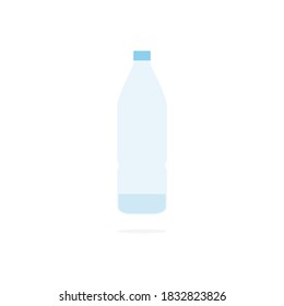 Icono de botella de agua en estilo plano. Ilustración del recipiente de plástico azul vectorial aislada en fondo blanco.