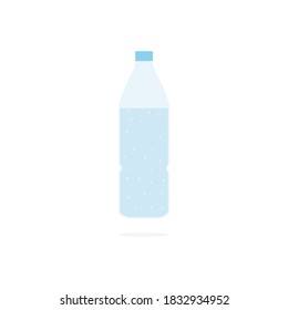Icono de botella de agua en estilo plano. Ilustración del recipiente de plástico azul vectorial aislada en fondo blanco.