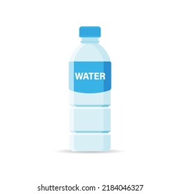 Icono de botella de agua en estilo plano. Ilustración vectorial de la bebida de fitness sobre fondo aislado. Concepto de negocio de signos de bebida saludable.