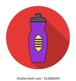 Water bottle icon in flat style isolated on white background. Sport and fitness symbol stock vector illustration.