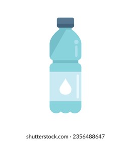 Icono de botella de agua vector plano. Agua mineral. Frasco de plástico aislado