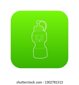 Water bottle icon green vector isolated on white background