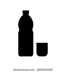 Water bottle icon illustrated on background