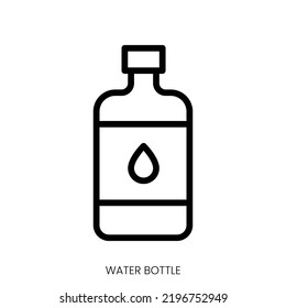 water bottle icon. Line Art Style Design Isolated On White Background