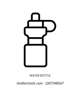 water bottle icon. Line Art Style Design Isolated On White Background