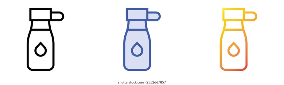 water bottle icon. Linear, Blue Fill and Gradient Style Design Isolated On White Background