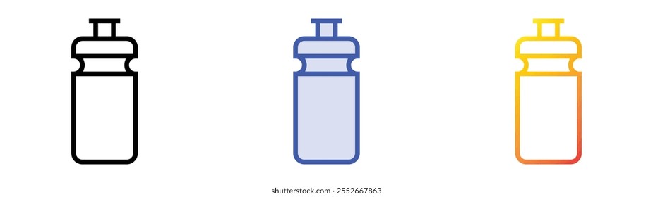 water bottle icon. Linear, Blue Fill and Gradient Style Design Isolated On White Background