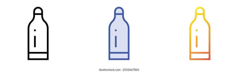 water bottle icon. Linear, Blue Fill and Gradient Style Design Isolated On White Background