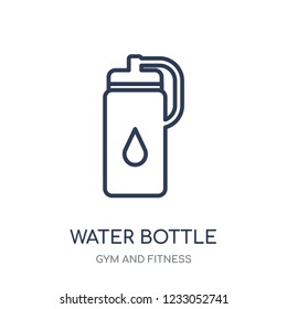 Water bottle icon. Water bottle linear symbol design from Gym and Fitness collection. Simple outline element vector illustration on white background