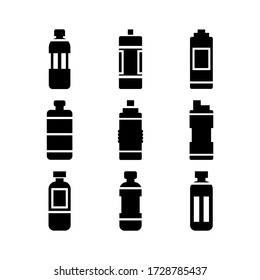icono de botella de agua o logotipo símbolo de signo aislado ilustración vectorial - Colección de iconos vectoriales de estilo negro de alta calidad
