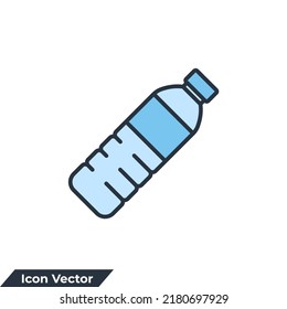 Water Bottle icon logo vector illustration. Plastic bottle symbol template for graphic and web design collection
