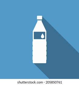water bottle icon with long shadow