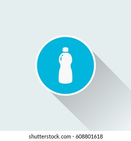 water bottle icon with long shadow
