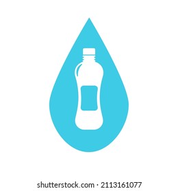 water bottle icon on a white background, vector illustration