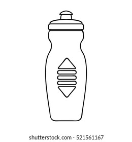 Water bottle icon in outline style isolated on white background. Sport and fitness symbol stock vector illustration.