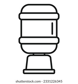 Vector de contorno de icono de botella de agua. Tratamiento Fitler. Sistema de depósito