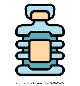Water bottle icon outline vector. Office drink. Delivery service color flat