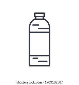 water bottle icon over white background, line style, vector illustration