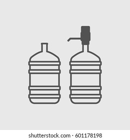 Water bottle icon with pump dispenser