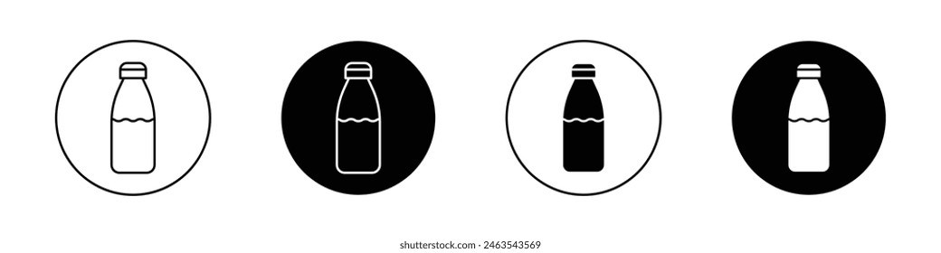 Water bottle icon set. drinking package water pictogram. mineral water bottle vector symbol in black filled and outlined style.