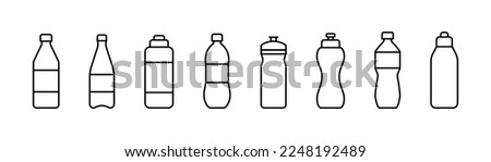 Water bottle icon set. Plastic water bottle. Container water bottle sign