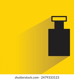 water bottle icon with shadow on yellow background