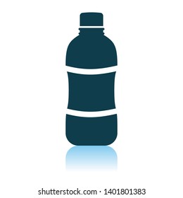 Water Bottle Icon. Shadow Reflection Design. Vector Illustration.