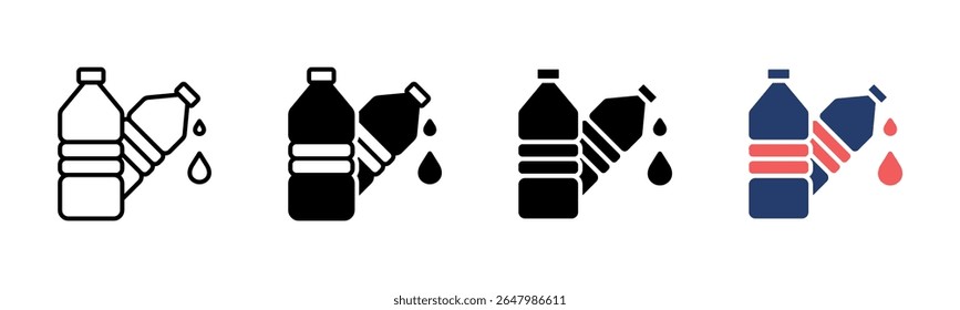 Water Bottle icon sheet multiple style collection