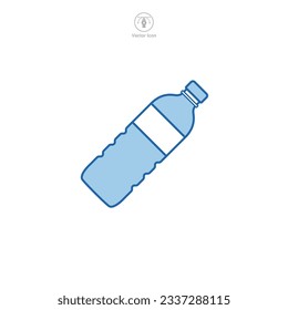 Icono de botella de agua ilustración vectorial aislada en fondo blanco