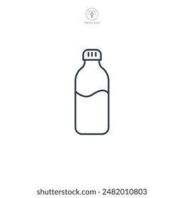 Icono de botella de agua Ilustración vectorial aislada sobre fondo blanco