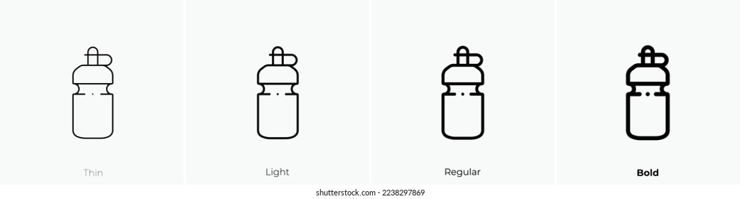 water bottle icon. Thin, Light Regular And Bold style design isolated on white background