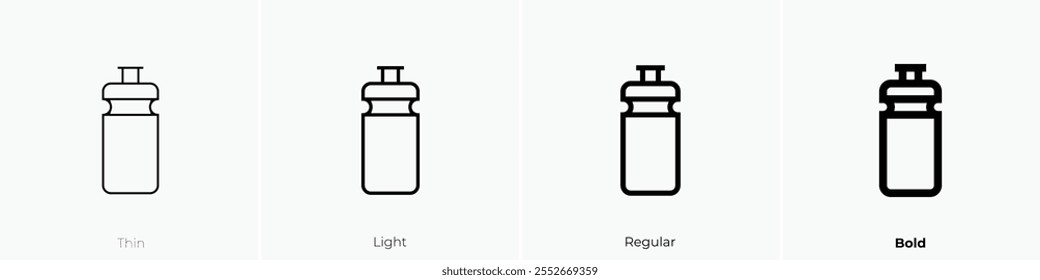 water bottle icon. Thin, Light Regular And Bold style design isolated on white background