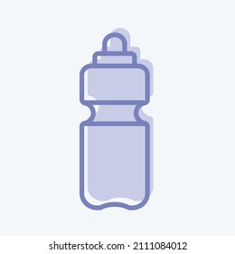 Water Bottle Icon in trendy two tone style isolated on soft blue background