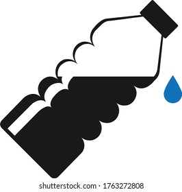Ilustración vectorial de icono de botella de agua