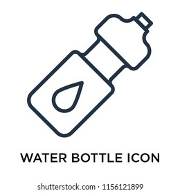 Water bottle icon vector isolated on white background, Water bottle transparent sign , thin pictogram or outline symbol design in linear style