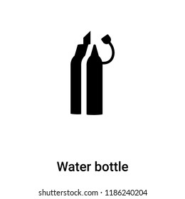 Water bottle icon vector isolated on white background, logo concept of Water bottle sign on transparent background, filled black symbol