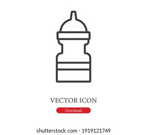 Water bottle icon vector. Linear style sign for mobile concept and web design. Water bottle symbol illustration. Pixel vector graphics - Vector