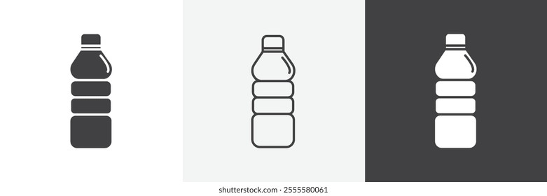 Water bottle icon vector set for ui designs