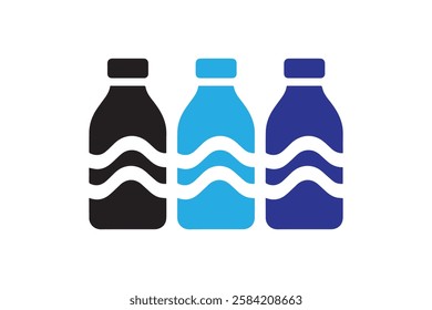 water bottle icon vector silhouette isolated in white background