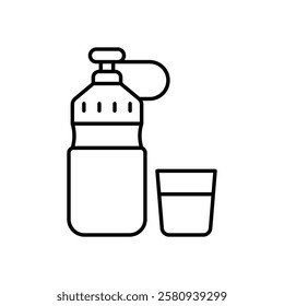 Water Bottle icon vector stock illustration