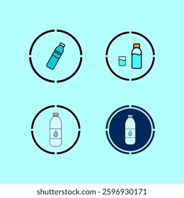 water bottle icon vectors illustration