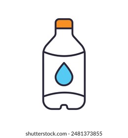 water bottle icon with white background vector stock illustration