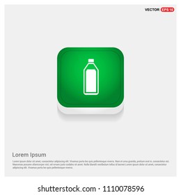 Water bottle iconGreen Web Button - Free vector icon