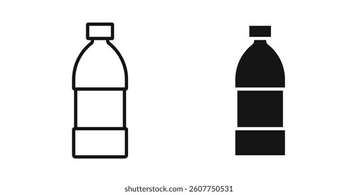 Water bottle icons in black fill and line style